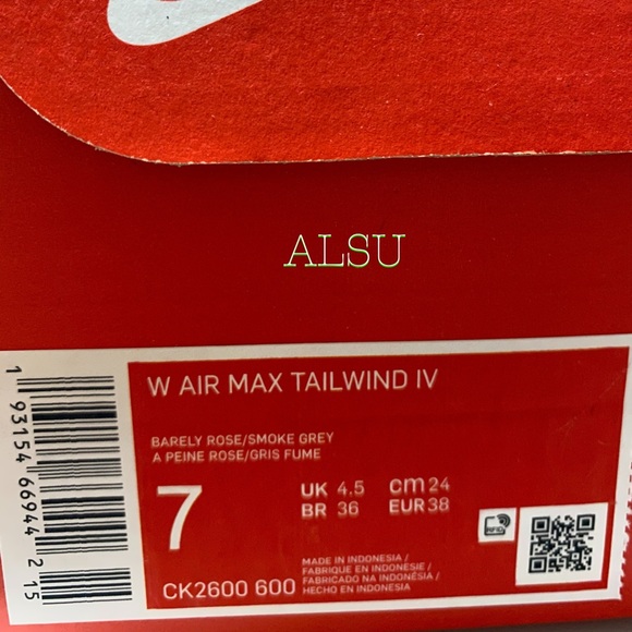 Nike Air Max Tailwind 4 Barely Rose Women Sneakers - Picture 11 of 11